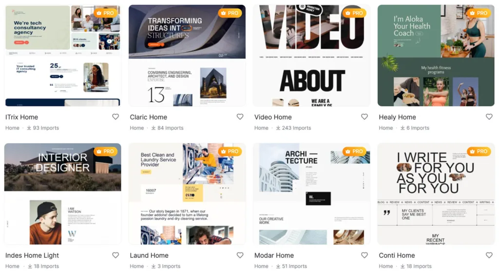 Animation Addons Pro 页面模板