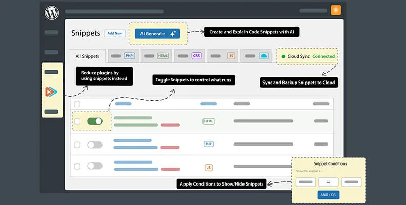 Code Snippets Pro v3.9.2 汉化版 – 代码片段管理插件