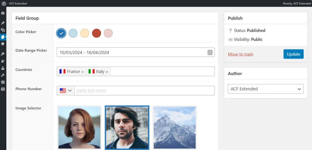 ACF Extended Pro 演示