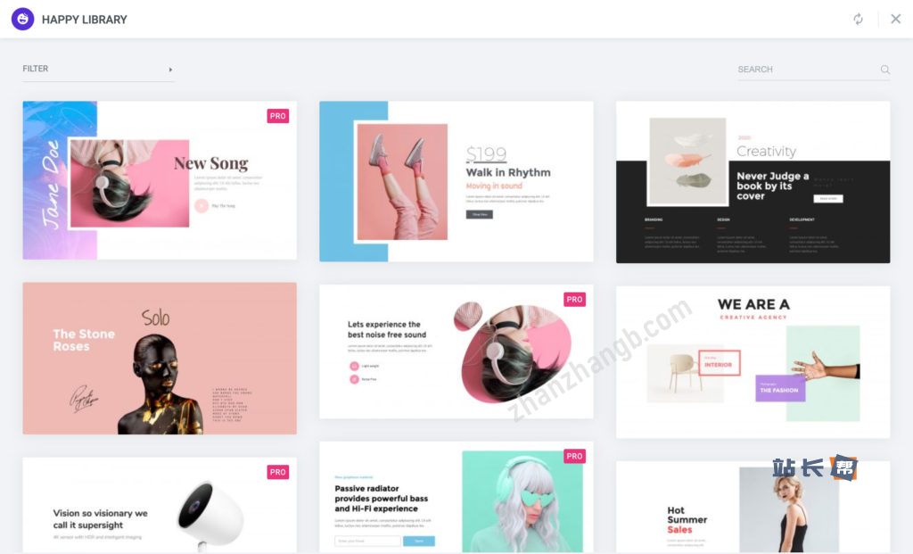 Happy Elementor Addons Pro 块模板示例