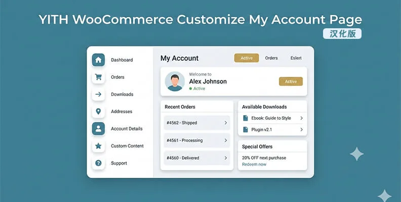 YITH WooCommerce Customize My Account Page Premium v4.27.0 汉化版 – 用户中心