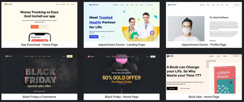 Exclusive Addons Pro 部分模板演示