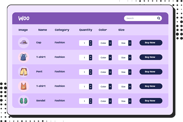 WooCommerce 表格 WooCommerce 表格